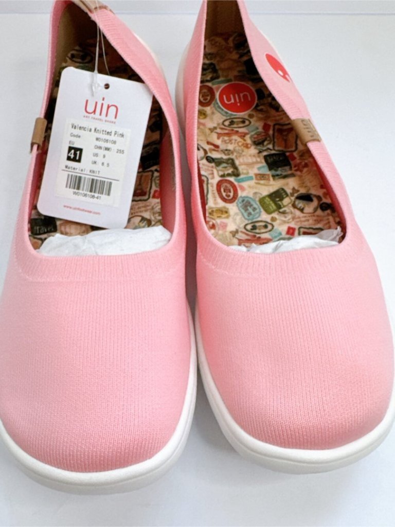 Women’s Size 9 Uin Valencia Knitted Pink Slip-On Shoes Comfort Flats — image 4 of 8